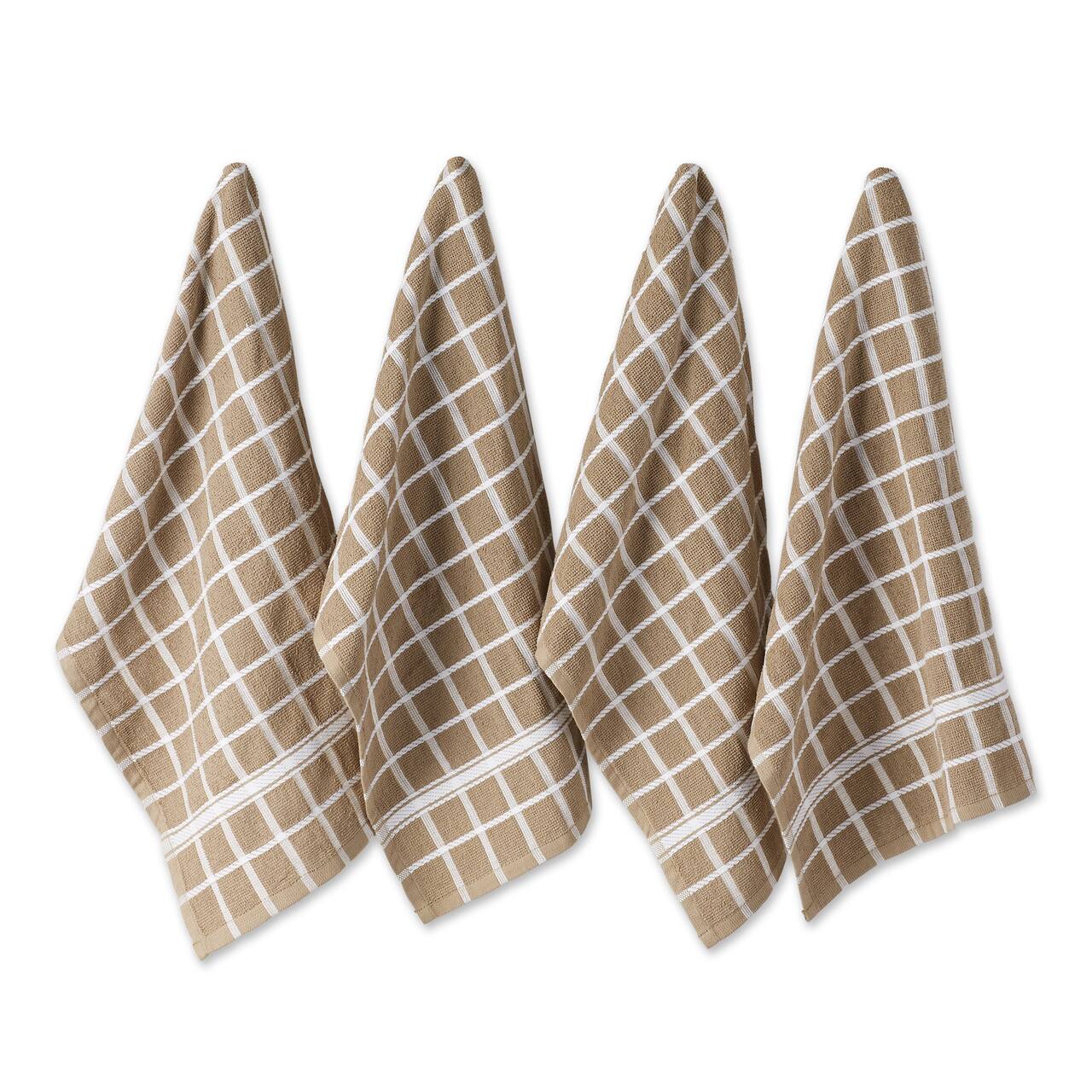 DII® Solid Windowpane Terry Dishtowels, 4ct.